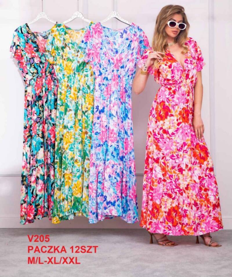 Sukienki damskie Roz M/L-XL-2XL, Mix Kolor .Paczka 12 szt